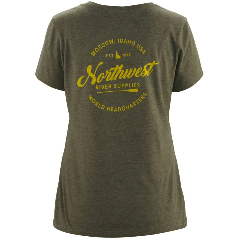 Womens Flagship T Shirt Heathered Olive-3