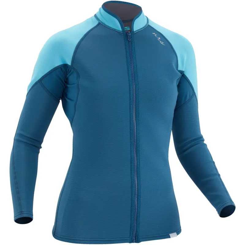 2024 NRS Womens HydroSkin Lined Jacket for Paddlesports in Poseidon