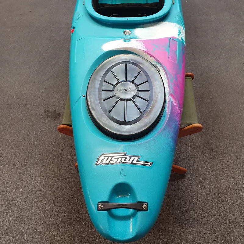 2024 Pyranha Fusion 2 Large Cross Over Kayak Teal White Fuschia-3