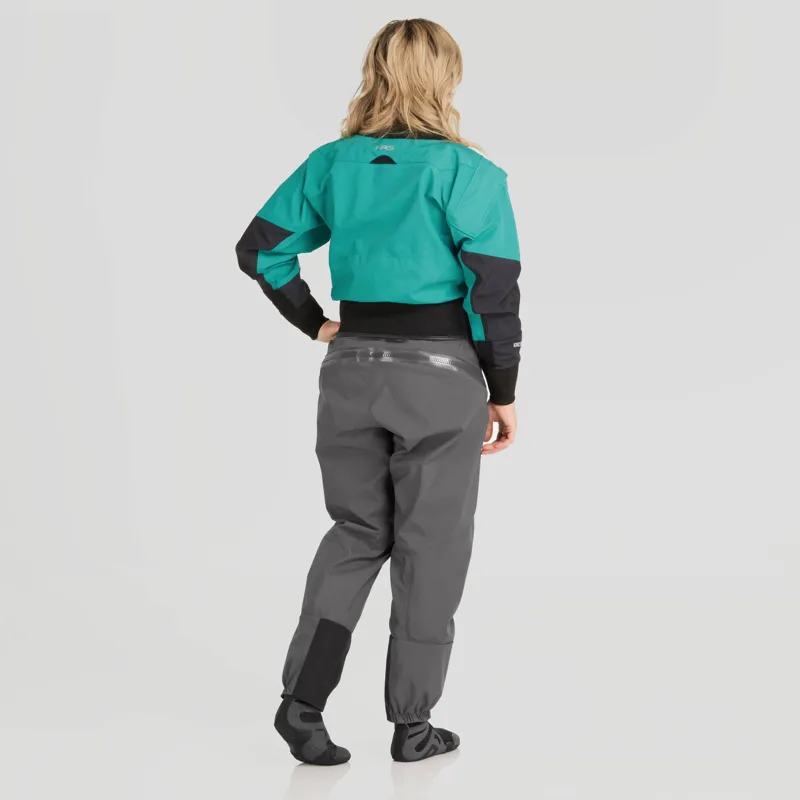 2024 NRS Womens Crux Whitewater Kayaking Dry Suit in Jade Teal-3