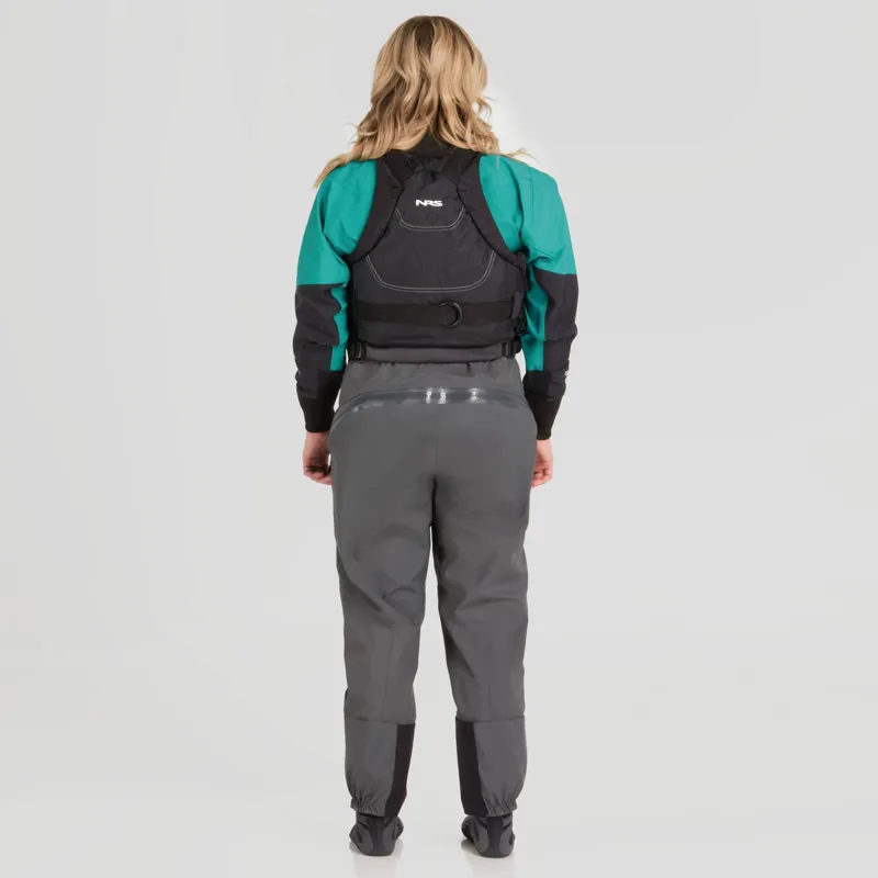 2024 NRS Womens Crux Whitewater Kayaking Dry Suit in Jade Teal-4