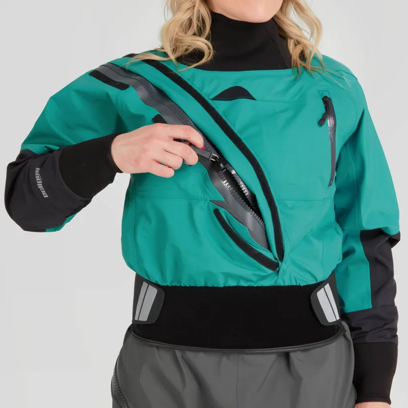2024 NRS Womens Crux Whitewater Kayaking Dry Suit in Jade Teal-6