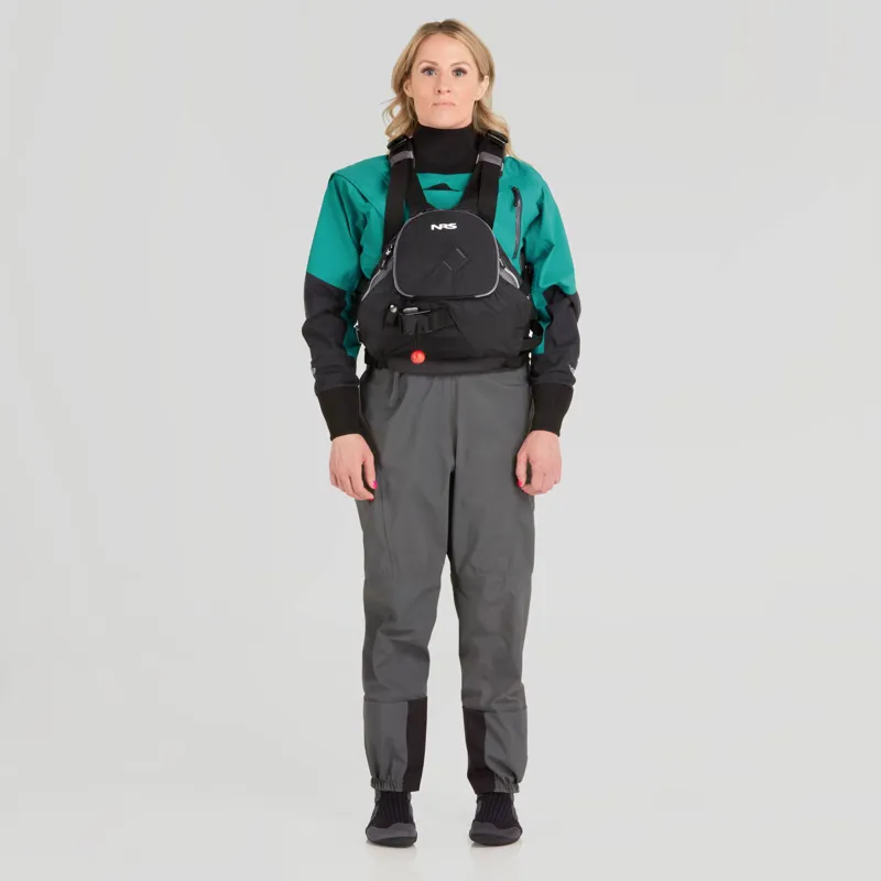 2024 NRS Womens Crux Whitewater Kayaking Dry Suit in Jade Teal-8