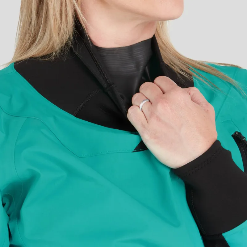 2024 NRS Womens Crux Whitewater Kayaking Dry Suit in Jade Teal-10