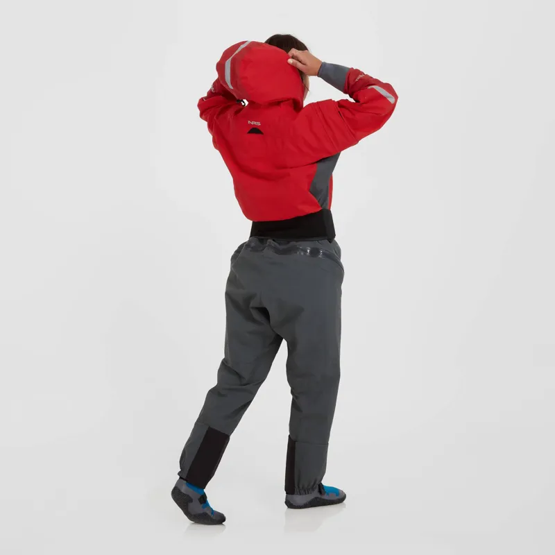 2024 NRS Women's Navigator GORE-TEX Pro Kayaking Dry Suit in Red-3