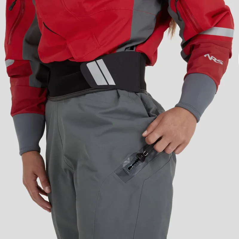 2024 NRS Women's Navigator GORE-TEX Pro Kayaking Dry Suit in Red-9