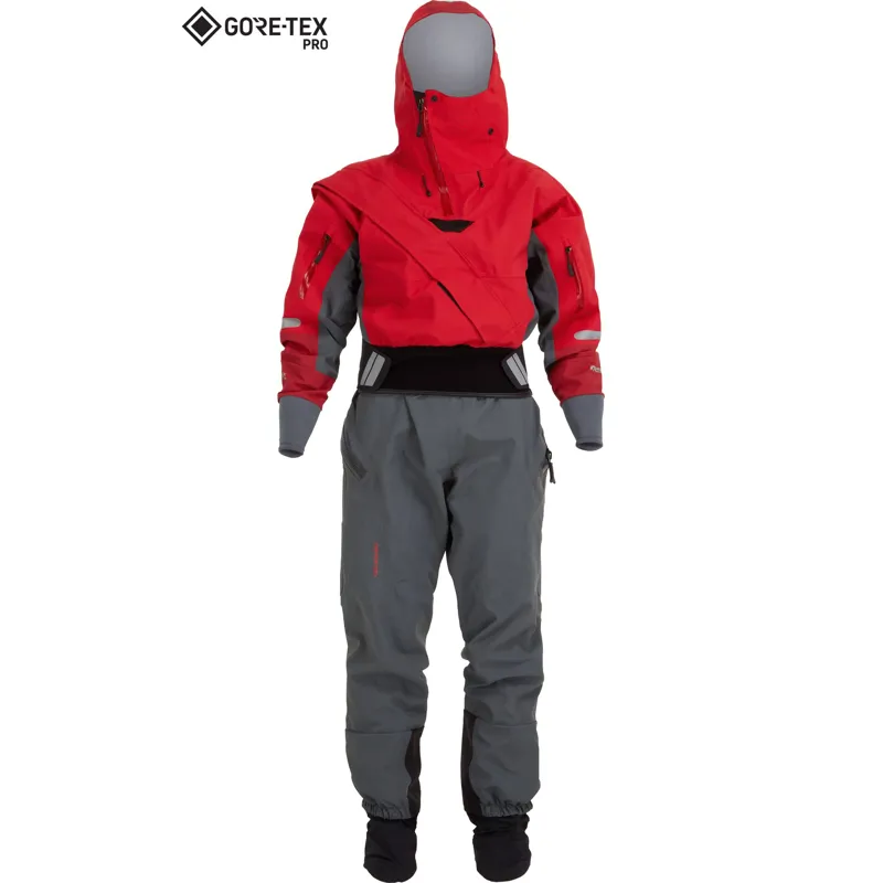 2024 NRS Women's Navigator GORE-TEX Pro Kayaking Dry Suit in Red