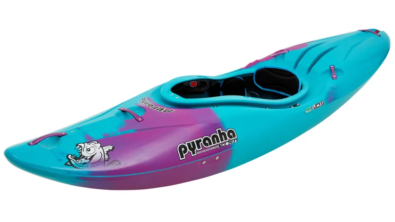 Pyranha Machno Forgiving River Running Kayak in Cotinga Blue Stout 2-4