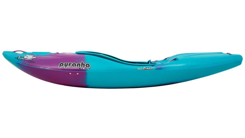Pyranha Machno Forgiving River Running Kayak in Cotinga Blue Stout 2-3