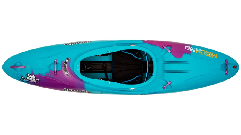 Pyranha Machno Forgiving River Running Kayak in Cotinga Blue Stout 2-1