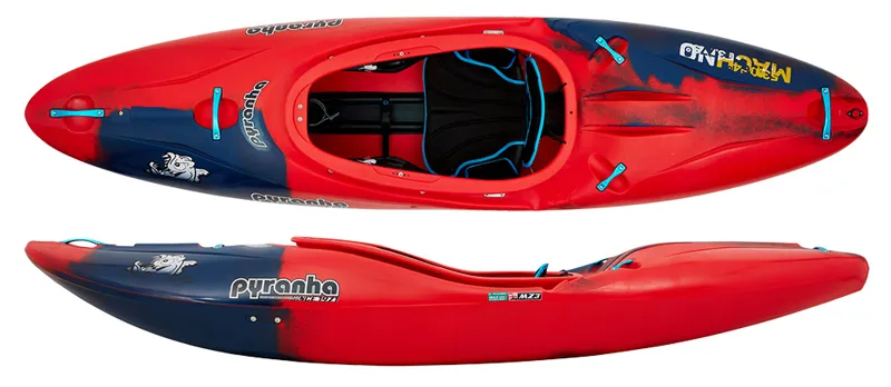 Pyranha Machno Forgiving River Running Kayak Stout 2 in Rosella Red