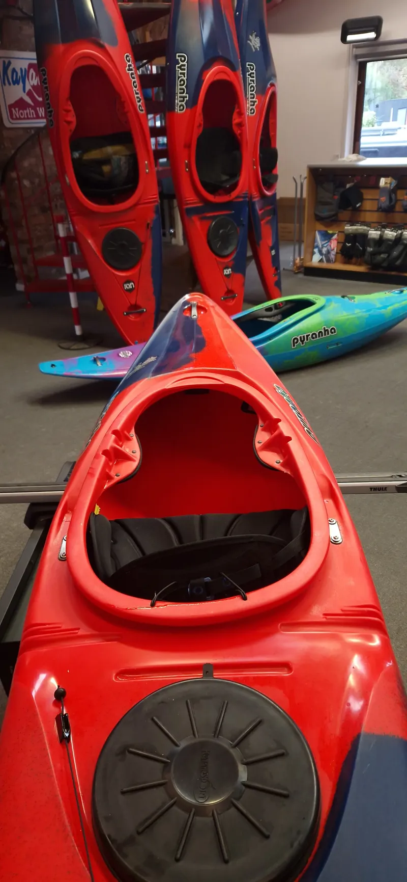 2025 Ion Compact Lightweight Touring Kayak in SM Rosella Red Ex Demo-2