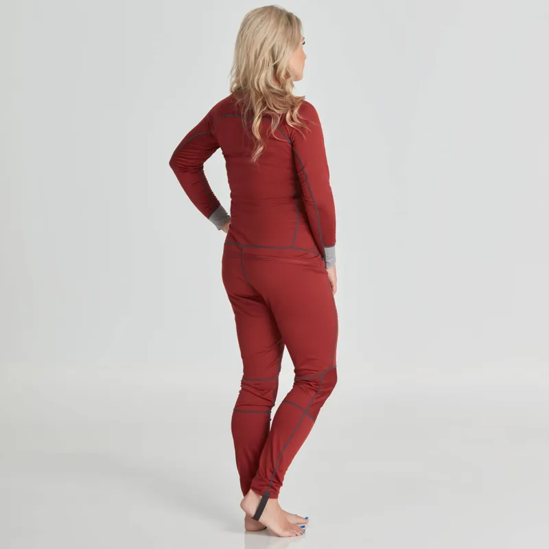 2024 NRS Womens Lightweight Fleece Under Suit with Drop Seat in Red-2