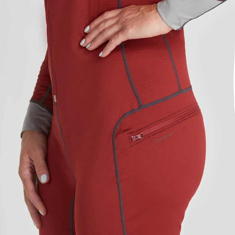 2024 NRS Womens Lightweight Fleece Under Suit with Drop Seat in Red-4