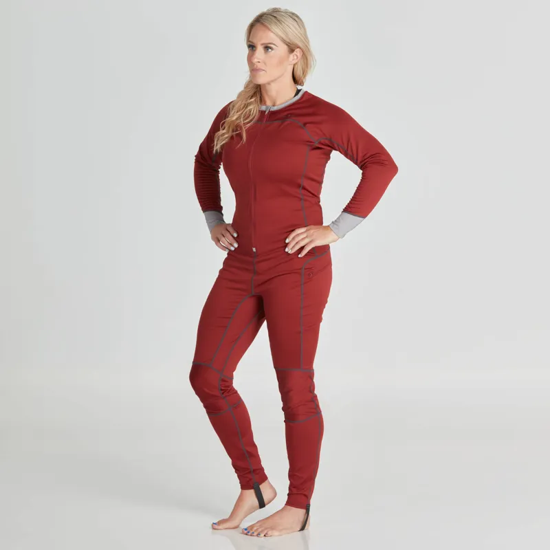 2024 NRS Womens Lightweight Fleece Under Suit with Drop Seat in Red-5
