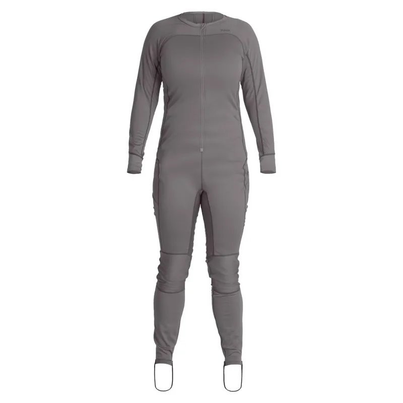 2026 NRS Womens Lightweight Union Suit Thermal Undersuit in Smoke Grey
