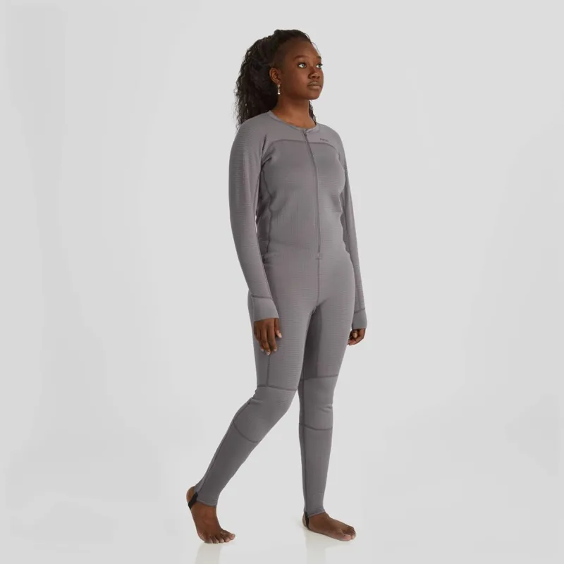 2026 NRS Womens Lightweight Union Suit Thermal Undersuit in Smoke Grey-2