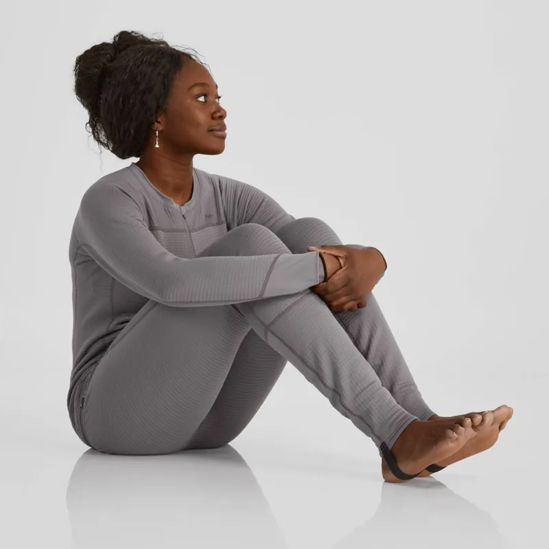 2026 NRS Womens Lightweight Union Suit Thermal Undersuit in Smoke Grey-4