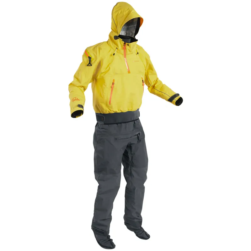 2025 Palm Equipment Mens Bora Touring Kayaking and SUP Dry Suit in Yellow