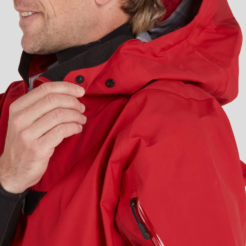 2024 NRS Mens Orion Paddling 4 Layer Touring Jacket with Hood in Red-7