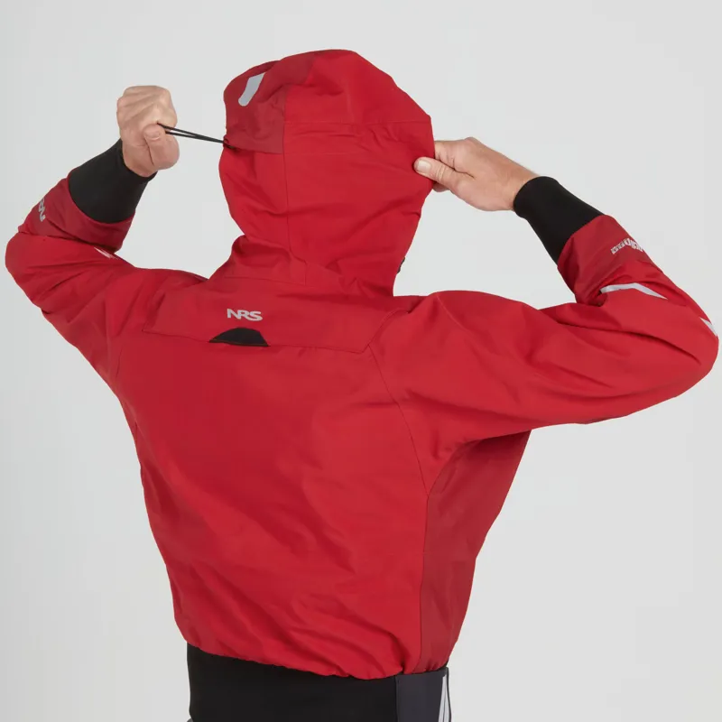 2024 NRS Mens Orion Paddling 4 Layer Touring Jacket with Hood in Red-10