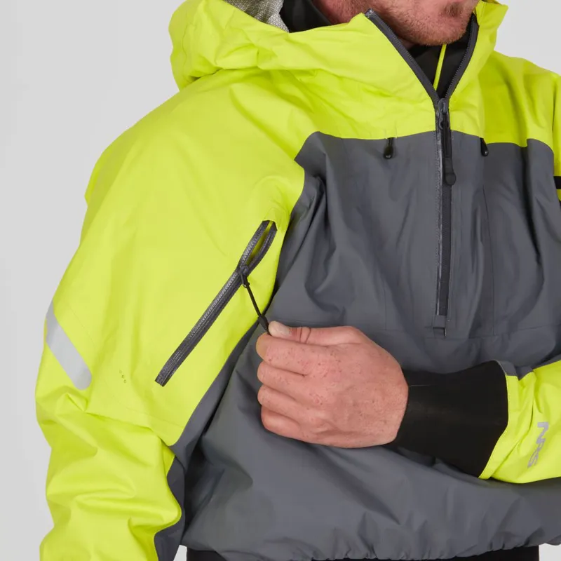 2024 NRS Mens Riptide Mid-weight Touring Jacket with Hood in Chartreuse-2