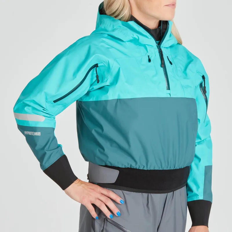 2024 NRS Womens Riptide Mid-weight Touring Jacket with Hood in Aqua-4