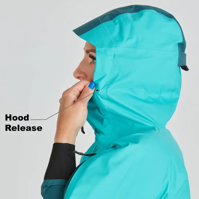 2024 NRS Womens Riptide Mid-weight Touring Jacket with Hood in Aqua-5