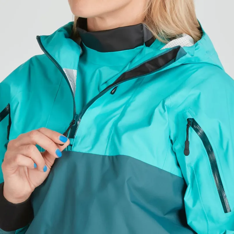2024 NRS Womens Riptide Mid-weight Touring Jacket with Hood in Aqua-7