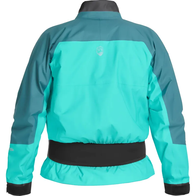 2024 NRS Womens Helium Breathable Twin Waist Splash Jacket in Aqua-1