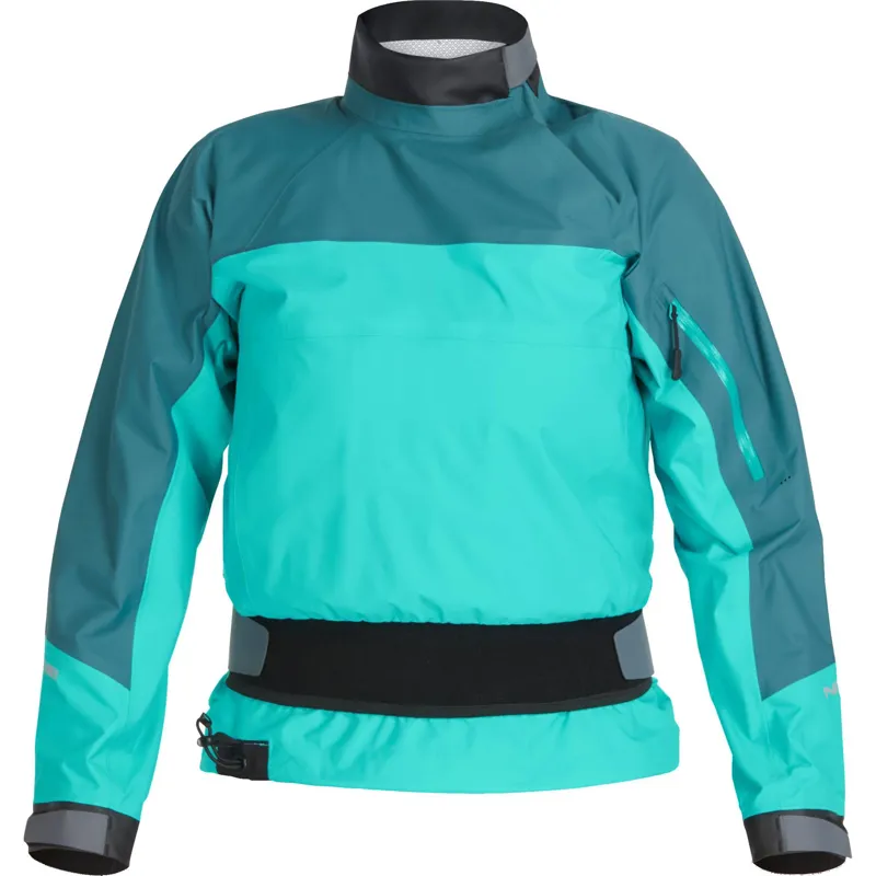 2024 NRS Womens Helium Breathable Twin Waist Splash Jacket in Aqua