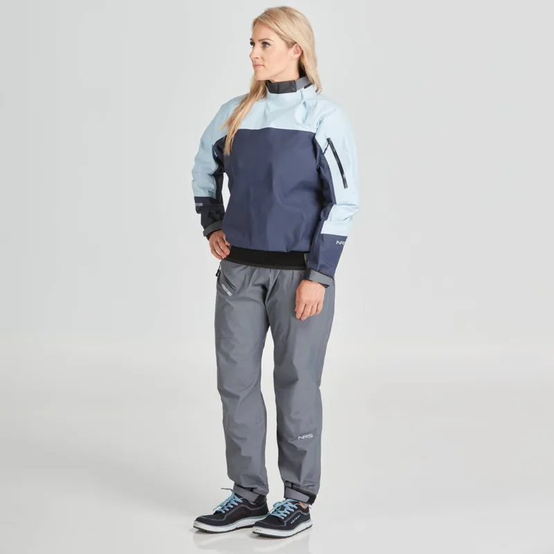 2025 NRS Womens Echo Recreational Touring Splash Jacket Cloud/Navy-2
