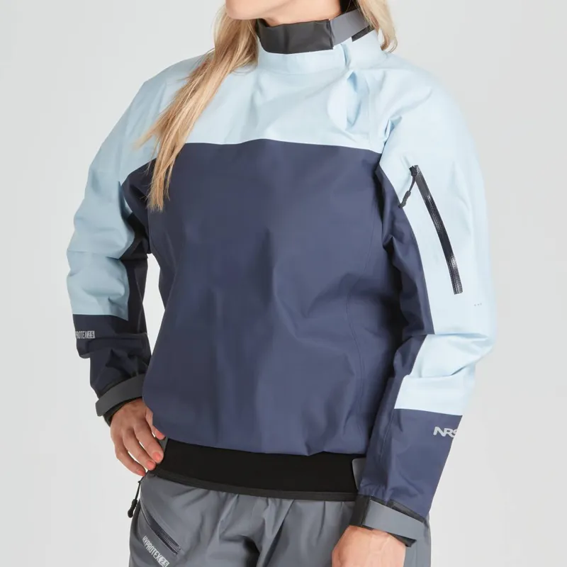 2025 NRS Womens Echo Recreational Touring Splash Jacket Cloud/Navy-4
