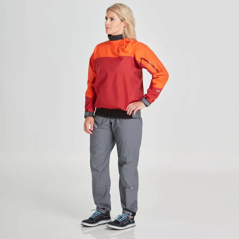 2025 NRS Womens Echo Recreational Touring Splash Jacket in Poppy/Vino-2