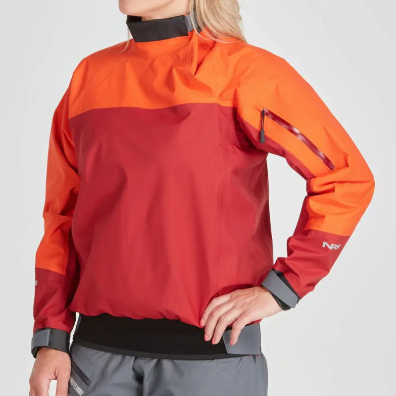 2025 NRS Womens Echo Recreational Touring Splash Jacket in Poppy/Vino-5