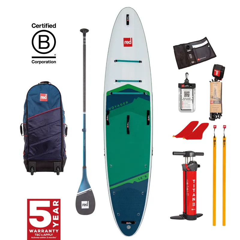 2023 Red Paddle Co Voyager 12.6 Touring SUP Package with Prime Paddle