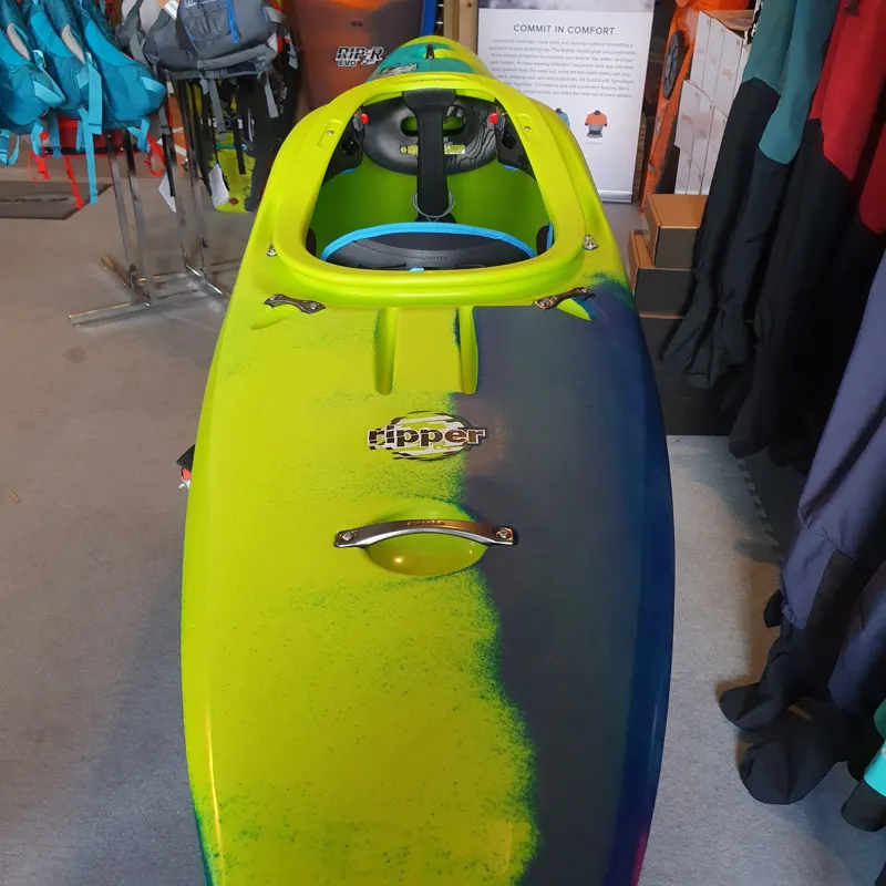 2023 Pyranha Ripper 2 Down River Half Slice Large Lime/Teal/Navy-3