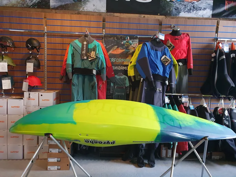 2023 Pyranha Ripper 2 Down River Half Slice Large Lime/Teal/Navy-5