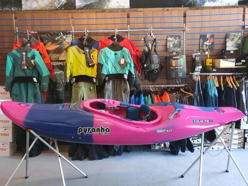 2025 Pyranha ReactR Large River Running Kayak in Fuchsia Navy Custom-2