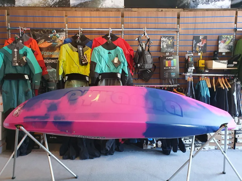 2025 Pyranha ReactR Large River Running Kayak in Fuchsia Navy Custom-3