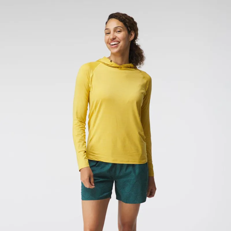 2025 NRS Womens Silkweight Sun Protection Hoodie in Maize-1