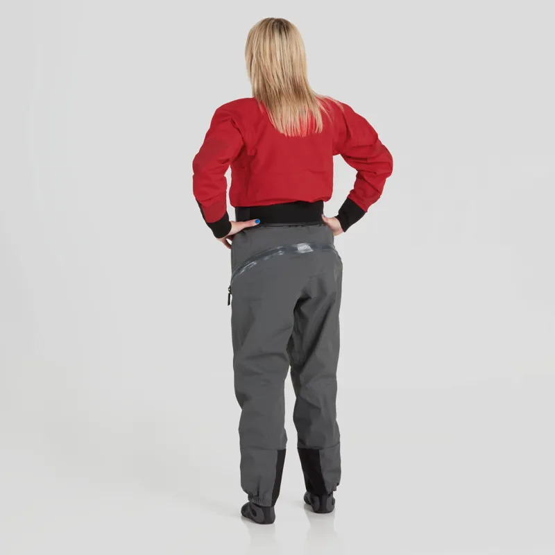 2024 NRS Womens Crux Whitewater Kayaking Dry Suit in Red-2