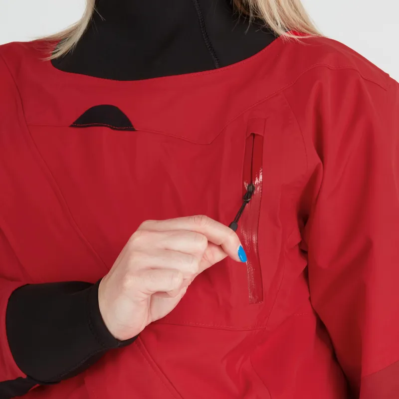 2024 NRS Womens Crux Whitewater Kayaking Dry Suit in Red-3