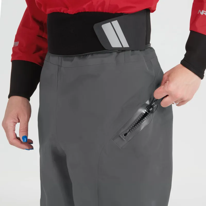 2024 NRS Womens Crux Whitewater Kayaking Dry Suit in Red-7