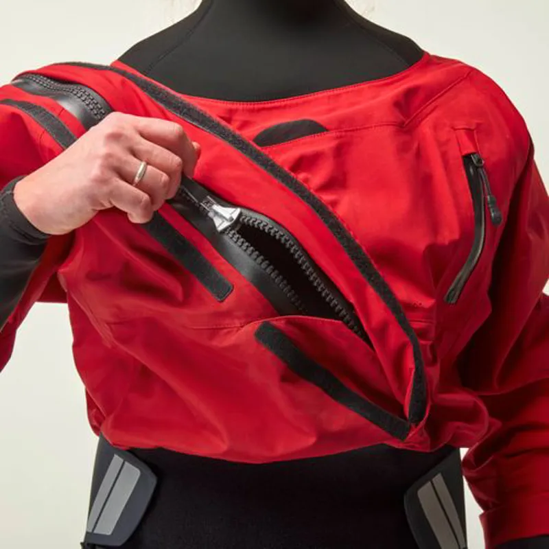 2026 NRS Womens Crux Watersports Kayaking Dry Suit in Pomegranate-6