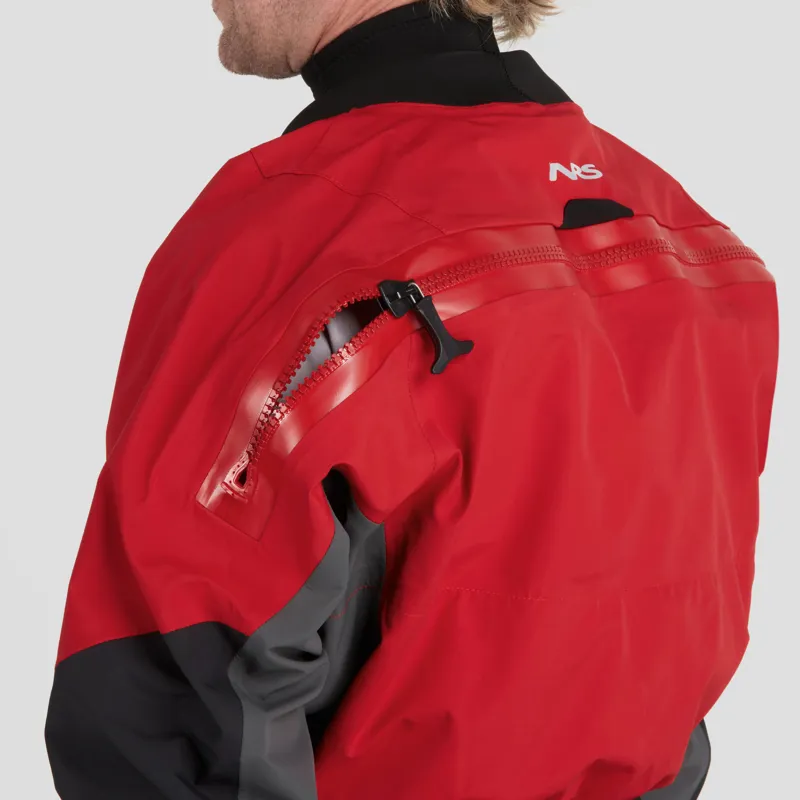 2024 NRS Mens Pivot Whitewater Kayaking Dry Suit in Red-5