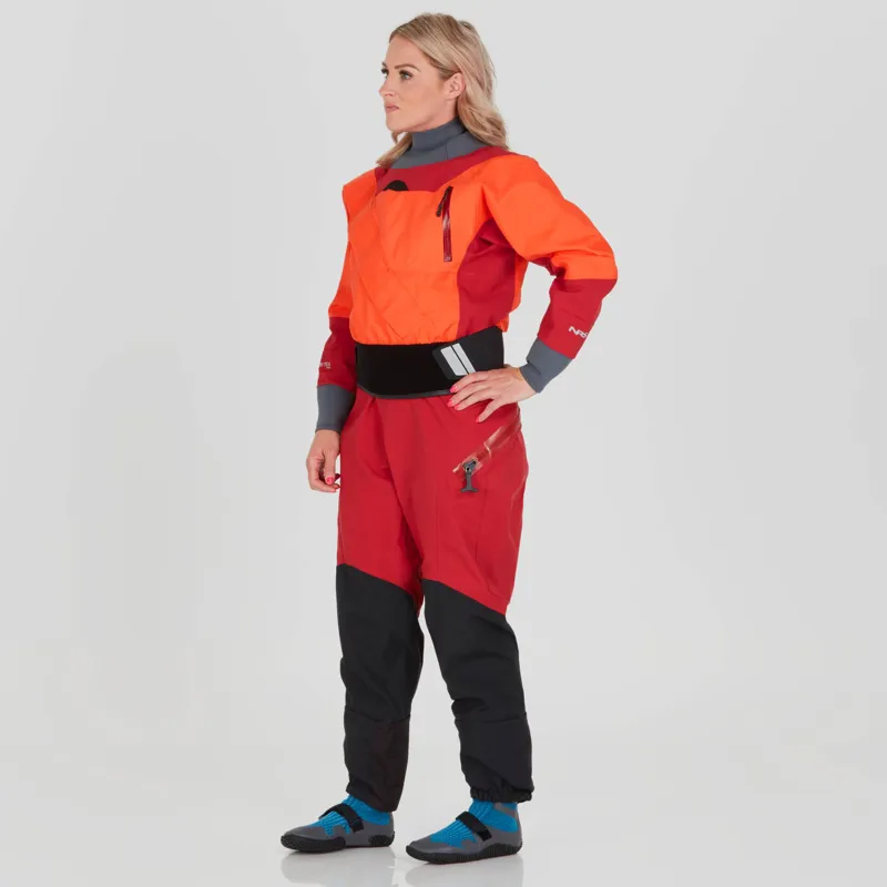 2025 NRS Womens Axiom GORE-TEX Pro Kayaking Dry Suit in Poppy-4