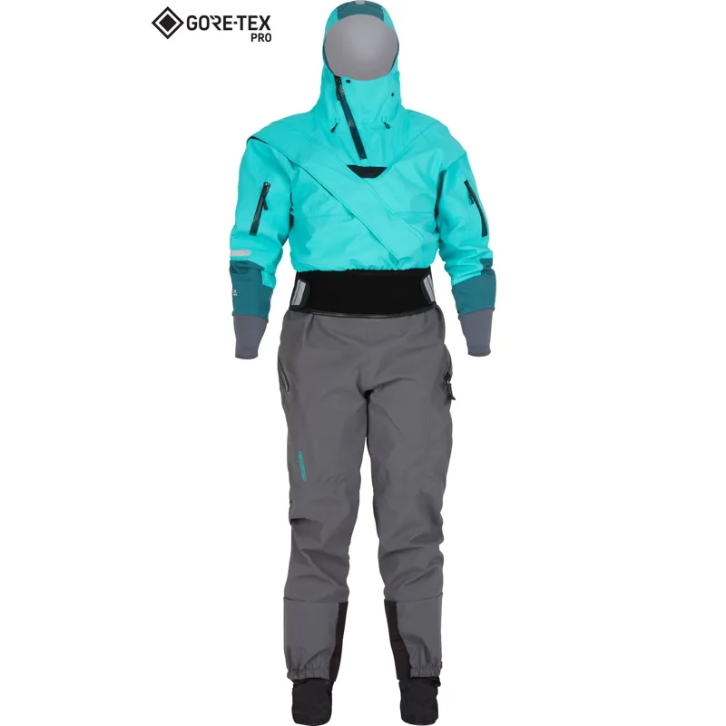 2025 NRS Women's Navigator GORE-TEX Pro Kayaking Dry Suit in Aqua