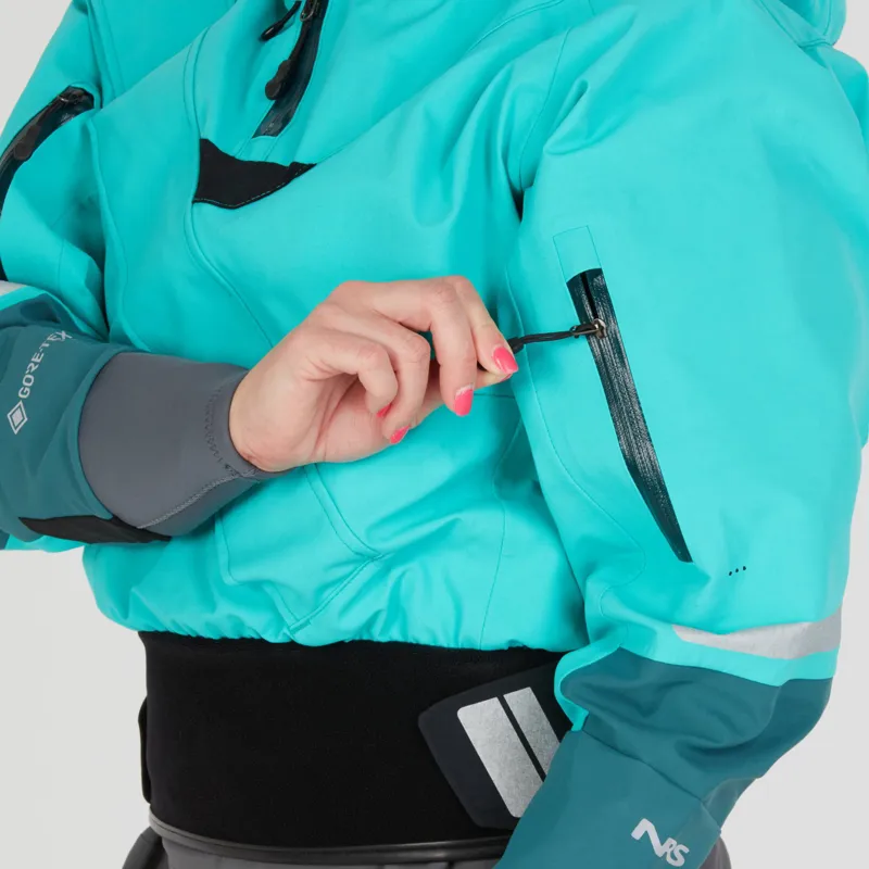 2025 NRS Women's Navigator GORE-TEX Pro Kayaking Dry Suit in Aqua-6