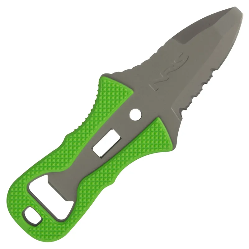 NRS Co-Pilot Clip on Blunt Tip Knife in Green-1